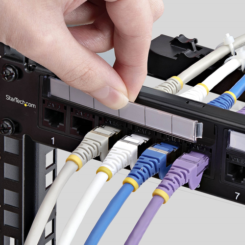 StarTech.com C6PANELUTP241U, RJ-45, Cat5e, Cat6, Rack mounting, 1U, Black, Steel