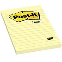 3M Post-it, Yellow, 100 sheets, Lined paper