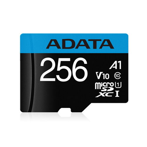 ADATA Premier, 256 GB, MicroSDXC, Class 10, UHS-I, 100 MB/s, 25 MB/s
