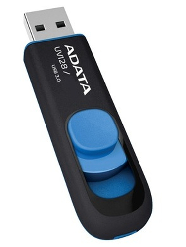 ADATA DashDrive UV128 32GB, 32 GB, USB Type-A, 3.2 Gen 1 (3.1 Gen 1), Slide, 10 g, Black, Blue