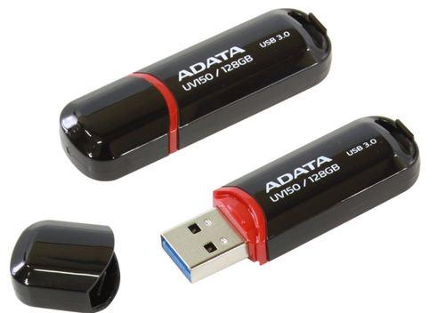 ADATA AUV150-128G-RBK, 128 GB, USB Type-A, 3.2 Gen 1 (3.1 Gen 1), Cap, Black