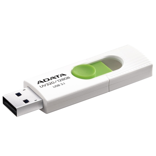 ADATA UV320, 128 GB, USB Type-A, 3.2 Gen 1 (3.1 Gen 1), Slide, 7,9 g, Green, White