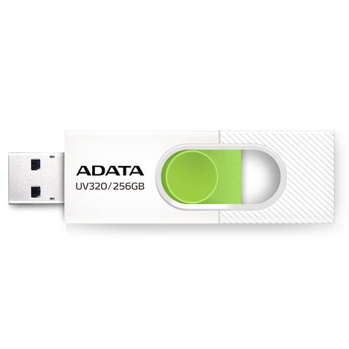 ADATA UV320, 256 GB, USB Type-A, 3.2 Gen 1 (3.1 Gen 1), 100 MB/s, Slide, Green, White