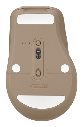 ASUS SmartO Mouse MD200 Silent Plus, Ambidextrous, Optical, RF Wireless + Bluetooth, 4200 DPI, Beige
