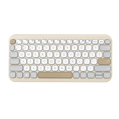 ASUS Marshmallow Keyboard KW100, 75%, Wireless, Bluetooth, Scissor key switch, QWERTY, Beige