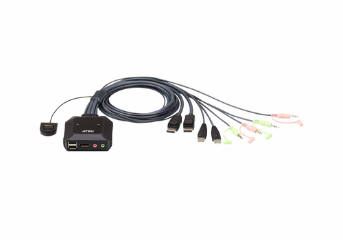 ATEN CS22DP, 4096 x 2160 pixels, 4K Ultra HD, 1,38 W, Black