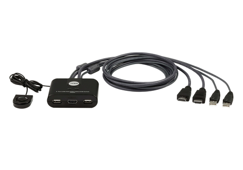 ATEN CS22HF, 1920 x 1200 pixels, Full HD, 1,5 W, Black