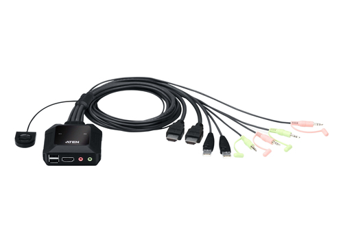 ATEN CS22H, 4096 x 2160 pixels, 4K Ultra HD, 3,47 W, Black