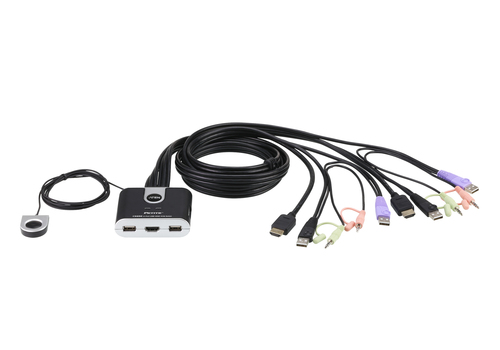 ATEN CS692, 1920 x 1200 pixels, WUXGA, 0,72 W, Black