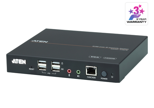 ATEN KA8278, 1920 x 1200 pixels, Ethernet LAN, Full HD+, Rack mounting, 6,53 W, Black