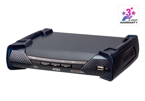 ATEN KE6940AR, Receiver, Wired, 1920 x 1080 pixels, Push-buttons, Black, Metal