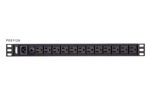 ATEN PE0112A, Basic, 1U, Aluminium, Black, 12 AC outlet(s), NEMA 5-15R