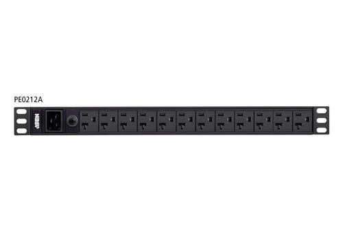 ATEN PE0212A, Basic, 1U, Aluminium, Black, 12 AC outlet(s), NEMA 5-20R