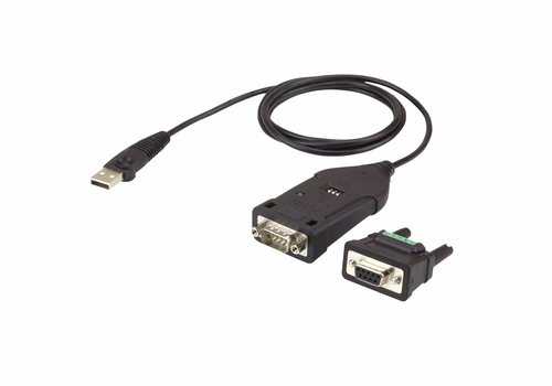 ATEN UC485, Black, 1,2 m, USB Type-A, DB-9, Male, Male