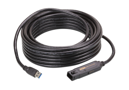 ATEN UE3310, 10 m, USB A, USB A, USB 3.2 Gen 1 (3.1 Gen 1), Male/Female, Black