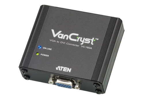 ATEN VC160A, Black, 1600 x 1200 pixels, 1080p, VGA, DVI-D, 0 - 50 °C