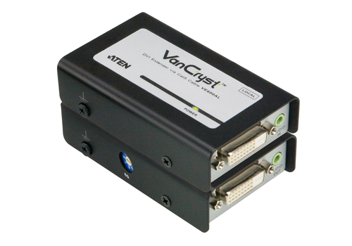 ATEN VE600A, 1920 x 1200 pixels, AV transmitter, 60 m, Black, HDCP