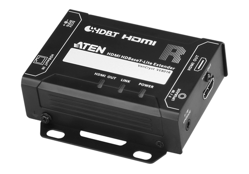 ATEN VE801R, 3840 x 2160 pixels, AV receiver, 70 m, Black, HDCP