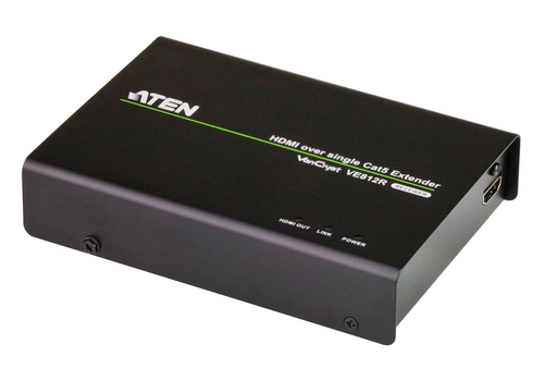 ATEN VE812R, 1920 x 1080 pixels, AV repeater, 100 m, Black