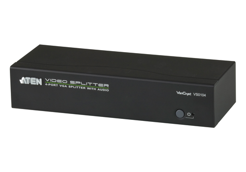 ATEN VS0104, VGA, 4x VGA, 1920 x 1440 pixels, Black, 76,1 x 200 x 44 mm, 680 g