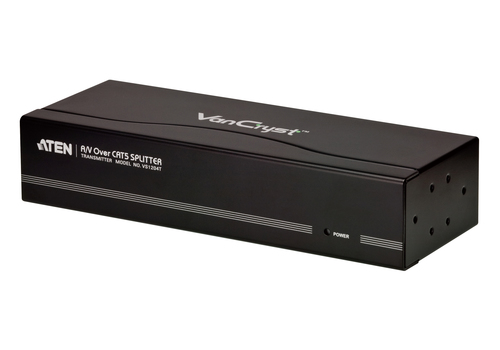 ATEN VS1204T, VGA, VGA, HDB-15, Mini Audio, RJ-45, DC-in, 1920 x 1200 pixels, Black, 300 m