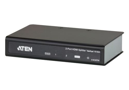 ATEN VS182A-AT-G, HDMI, 2x HDMI, 1 x HDMI Type A Female (Black), 4096 x 2160 pixels, Black, Metal