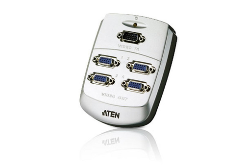 ATEN VS84, VGA, 4x VGA, 4x HD15 FM, 1920 x 1440 pixels, Silver, 65 m