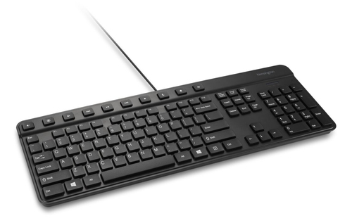 Kensington K55113US, Full-size (100%), Wired, USB, QWERTY, Black