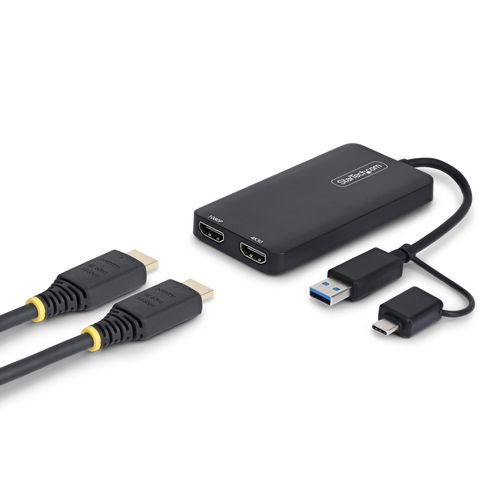 StarTech.com 107B-USB-HDMI-2, 3.2 Gen 1 (3.1 Gen 1), USB Type-A, USB Type-C, HDMI output, 3840 x 2160 pixels
