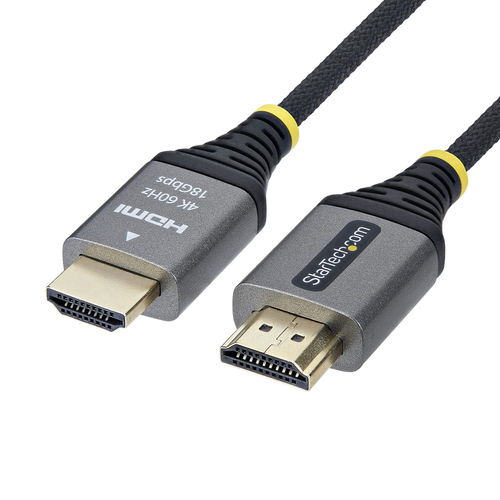 StarTech.com HDMI2-FLEX-4K60-50C, 0,5 m, HDMI Type A (Standard), HDMI Type A (Standard), 18 Gbit/s, Audio Return Channel (ARC), Black, Silver