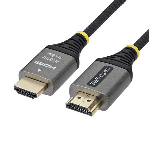 StarTech.com HDMI2-FLEX-4K60-6F, 1,8 m, HDMI Type A (Standard), HDMI Type A (Standard), 18 Gbit/s, Audio Return Channel (ARC), Black, Silver