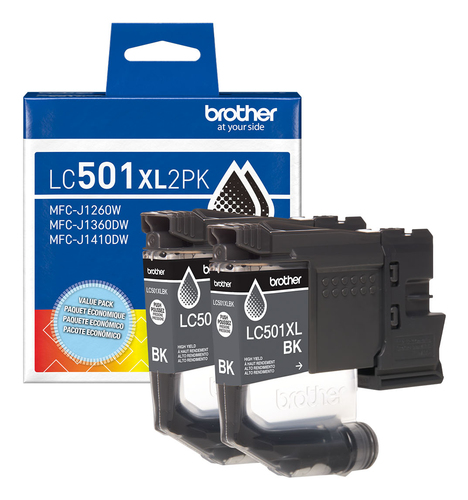 Brother LC501XL2PKS, High (XL) Yield, Black, 2 pc(s), 500 pages, Twin pack