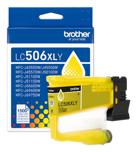 Brother LC506XLYS, High (L) Yield, Yellow, 1 pc(s), 1500 pages, Single pack
