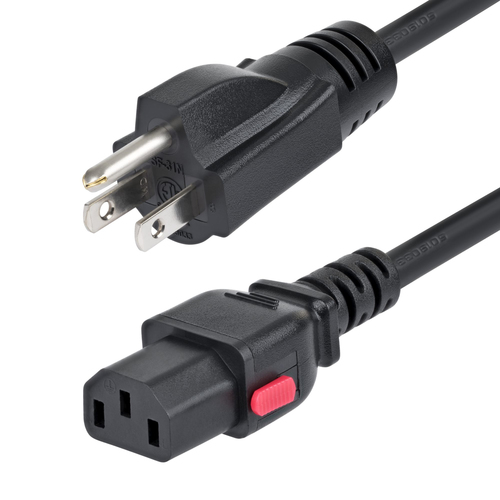 StarTech.com 10FT-LC10A-POWERCORD, 3,1 m, NEMA 5-15P, C13 coupler, SJT, 125 V, 10 A