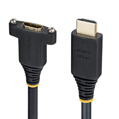 StarTech.com HDMI2PNLFM-180CM, 1,8 m, HDMI Type A (Standard), HDMI Type A (Standard), 5120 x 2880 pixels, 18 Gbit/s, Black