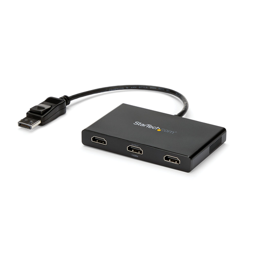 StarTech.com MSTDP123HD, DisplayPort, 3x HDMI, 3840 x 2160 pixels, Black, 60 Hz, 0,19 m