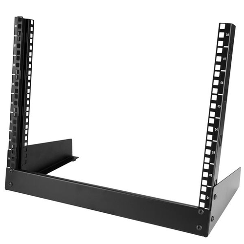 StarTech.com RK8OD, Freestanding rack, 8U, 50 kg, 2,2 kg, Black