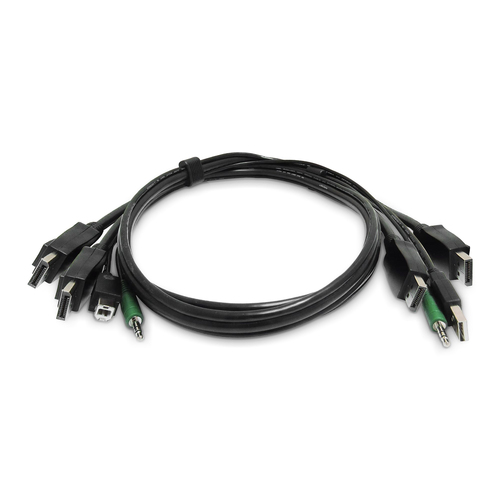 StarTech.com SK2DPMMKVM06-TAA, 1,8 m, USB, USB, DisplayPort, Black, 2 x DisplayPort/1 x USB B/3.5mm