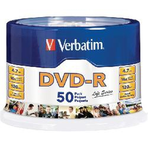 Verbatim DVD-R, 16x, 4.70GB, 50 pcs, DVD-R, 120 mm, Dvd-box, 50 pc(s), 4,7 GB