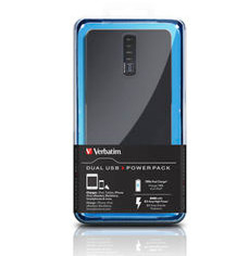 Verbatim Dual USB Power Pack 8400mAh, 8400 mAh, Lithium Polymer (LiPo), 3,7 V, Black