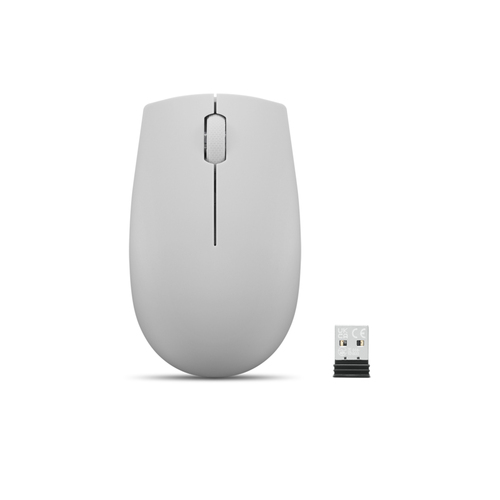 Lenovo 300, Ambidextrous, Optical, RF Wireless, 1000 DPI, Grey