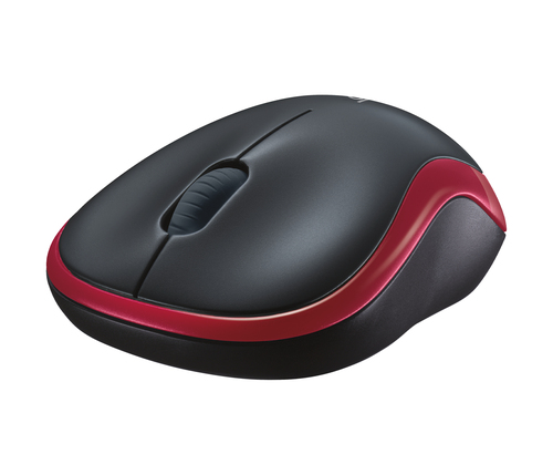 Logitech 910-003635, Ambidextrous, Optical, RF Wireless, 1000 DPI, Red