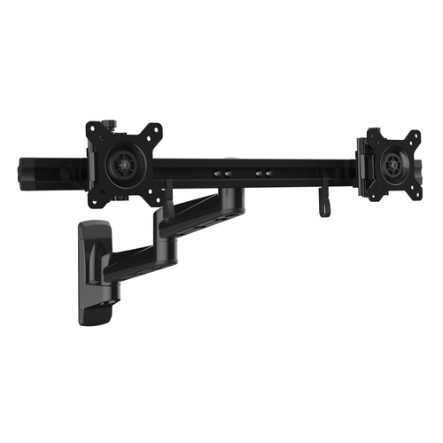StarTech.com ARMDUALWALL, 10 kg, 38,1 cm (15"), 61 cm (24"), 75 x 75 mm, 100 x 100 mm, Black