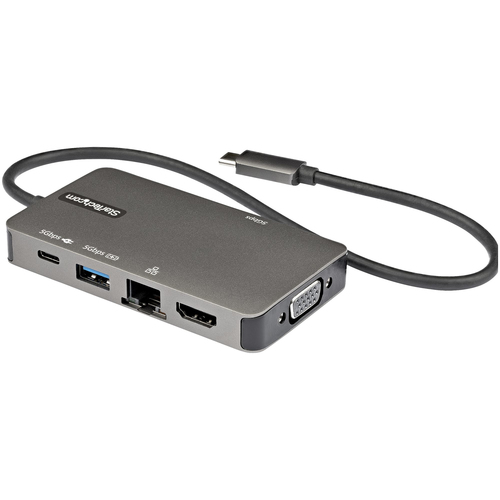 StarTech.com DKT30CHVPD2, USB 3.2 Gen 1 (3.1 Gen 1) Type-C, 100 W, 10,100,1000 Mbit/s, Black, Grey, HDMI, RJ-45, USB 3.2 Gen 1 (3.1 Gen 1) Type-A, USB 3.2 Gen 1 (3.1 Gen 1) Type-C, VGA, Windows 10, Windows 10 Education, Windows 10 Education x64, Windows 10 Enterprise, Windows 10...