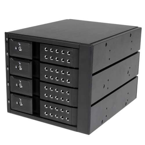 StarTech.com HSB4SATSASBA, Black, Aluminium, 1 fan(s), 7 cm, 6 Gbit/s, Activity, Power