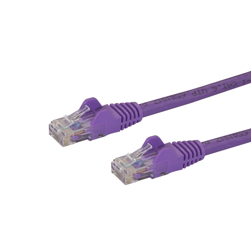 StarTech.com N6PATCH125PL, 38,1 m, Cat6, U/UTP (UTP), RJ-45, RJ-45, Purple