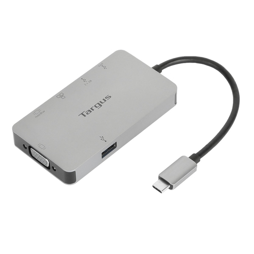 Targus DOCK419USZ, Wired, USB 3.2 Gen 1 (3.1 Gen 1) Type-C, Grey, 4K Ultra HD, 3840 x 2160 pixels, 1920 x 1200 pixels
