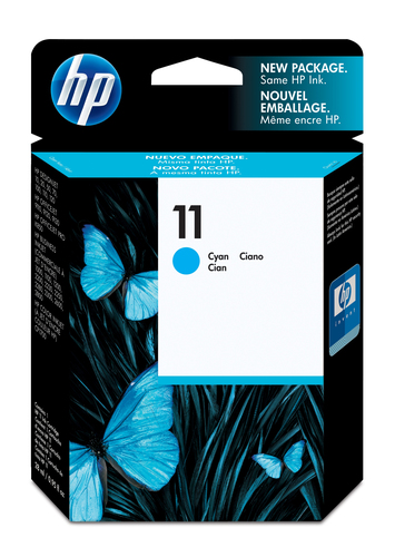 HP Cartucho de tinta cian 11, Standard Yield, Cyan, Dye-based ink, Dye-based ink, 28 ml, 1 pc(s)