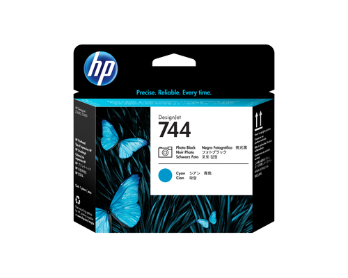 HP 744 Photo Black/Cyan DesignJet Printhead, HP DesignJet Z2600 PostScript Printer, HP DesignJet Z5600 PostScript Printer, Thermal inkjet, Cyan, Photo black, F9J86A, Singapore, 28 mm