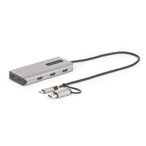 StarTech.com 167B-USBC-MULTIPORT, Wired, USB 3.2 Gen 1 (3.1 Gen 1) Type-C, Silver, 5 Gbit/s, 4K Ultra HD, 3840 x 2160 pixels